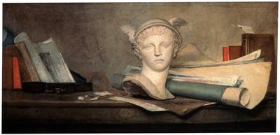 Still Life with Attributes of the Arts by Jean Baptiste Simeon Chardin