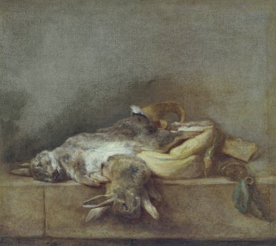Still Life with Rabbits, a Gamebag and a Powder Horn by Jean Baptiste Simeon Chardin