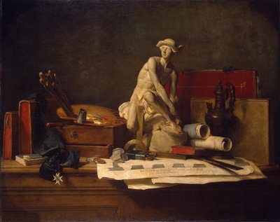 Still Life with Attributes of the Arts by Jean Baptiste Simeon Chardin