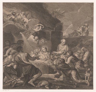 Adoration by the Shepherds by Jean Baptiste de Poilly