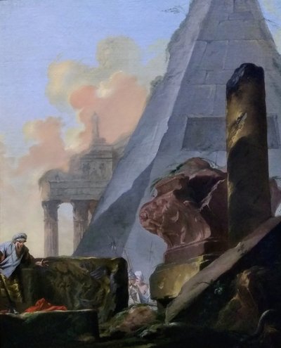 Ruins with Pyramid by Jean Barbault