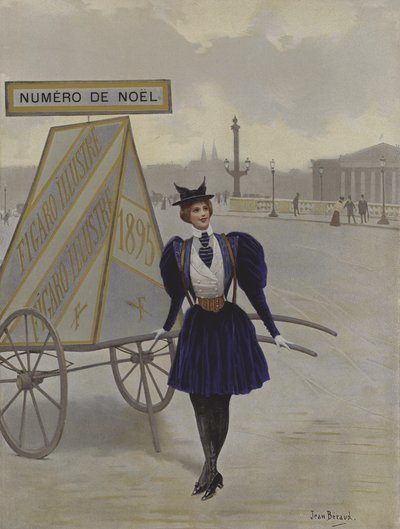 Advertising of the Future (Cover Illustration from Le Figaro Illustre, December 1895) by Jean Beraud