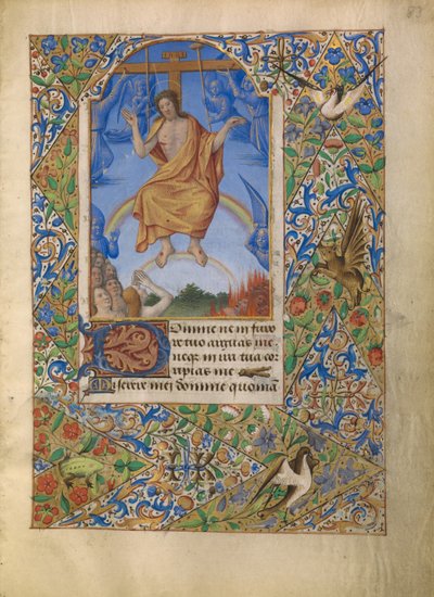 The Man of Sorrows at the Last Judgment by Jean Bourdichon