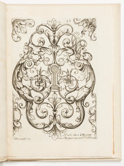 Plate 13, from Various Designs for Locksmiths by Jean Bérain the Elder