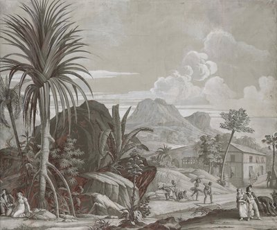 Leaving for a Walk, wallpaper panel from the series Paul et Virginie, by Dufour & Cie, circa 1823 by Jean Broc