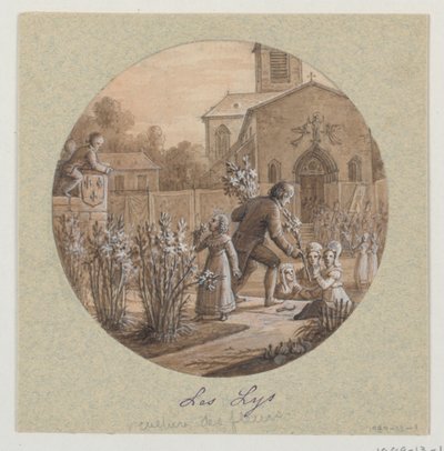 Design for a Painted Porcelain Plate, Lilies from the Flower Cultivation Service by Jean Charles Develly