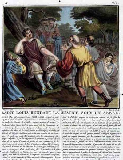 Saint Louis Renders Justice Under a Tree by Jean Claude (after) Naigeon