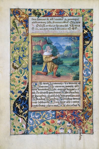 King David in Penitence before God the Father, from Book of Hours of Louis dOrleans by Jean Colombe