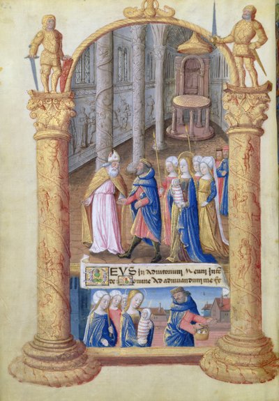 Presentation of the Christ Child in the Temple, from the Book of Hours of Louis dOrleans by Jean Colombe