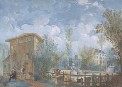 People in a Garden. 1784 by Jean Démosthène Dugourc