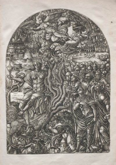 The Apocalypse: Babylon the Harlot, Seated on the Seven-headed Beast by Jean Duvet