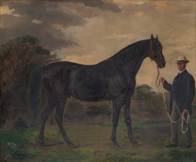 Chippendale & a Groom in Landscape by Jean Edouard Lacretelle