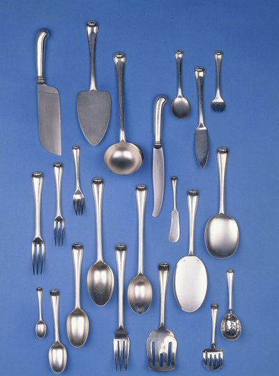 Part of a silver flatware set by Jean Elysée Puiforcat