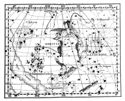 Astronomical Map, Centred on the Constellation of Hercules by Jean Fortin