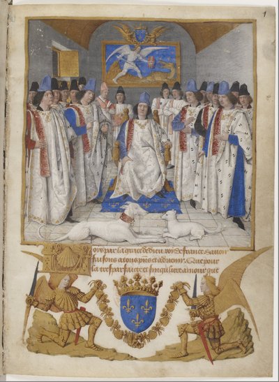 Frontispiece of the Statutes of the Order of Saint Michael, copy intended for Louis XI by Jean Fouquet