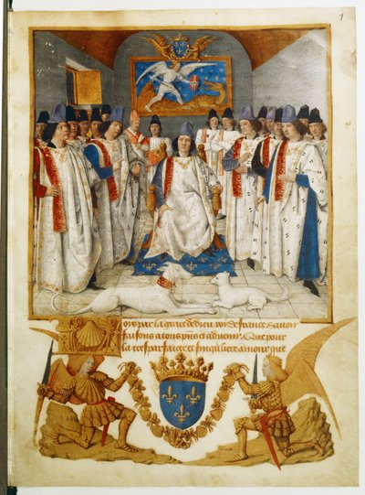 Louis XI Presiding a Meeting of the Order of Saint Michel by Jean Fouquet