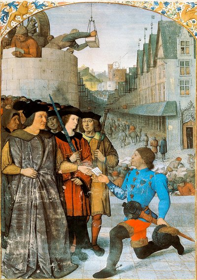 Viscount of Rochechouart Receiving a Royal Messenger by Jean Fouquet