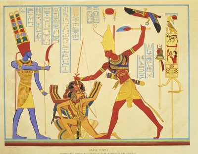 Reproduction of frescoes in Abu Simbel temple by J. F. Champollion by Jean Francois Champollion