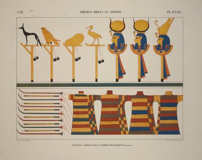 Weapons and Signs, Thebes, Biban-el-Molouk, illustration from 