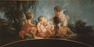 Group of Five Loves Playing with Doves, circa 1761 by Jean Francois Clermont