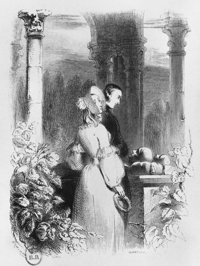 Visiting the tomb of Heloise and Abelard, illustration from 