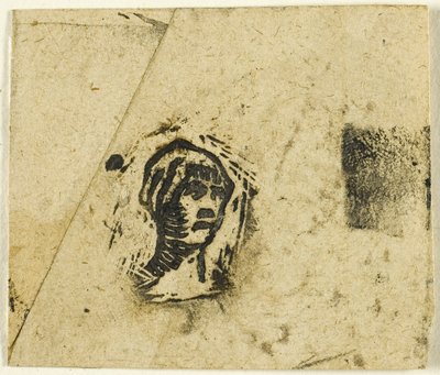 Sketches, Fragment: Head of a Woman Wearing a Kerchief by Jean Francois Millet