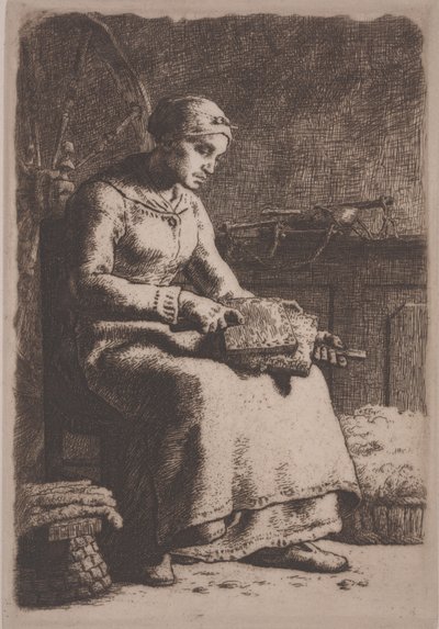 The Wool Carder by Jean Francois Millet
