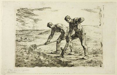 Two Men Digging by Jean Francois Millet