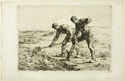 Two Men Digging by Jean Francois Millet