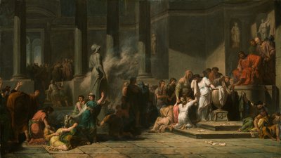 Athenian Girls Drawing Lots to Determine Which Seven Among Them Shall be Sent to Crete for Sacrifice to the Minotaur by Jean François Pierre Peyron