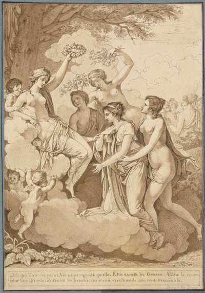 Venus and the Graces Crowning Thémire by Jean François Pierre Peyron