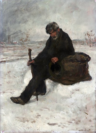 A Philosopher, Cheminot in the Snow by Jean Francois Raffaelli