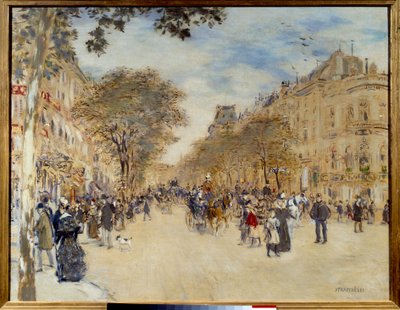View of the Pavilion of Hanover and the Boulevard des Italians in Paris by Jean Francois Raffaelli
