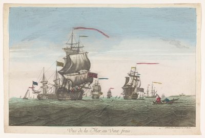 Seascape with Ships and Boats in the Wind by Jean François Daumont