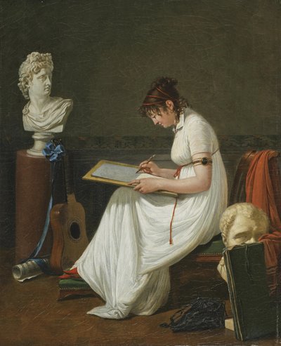 Portrait of a Young Woman Drawing the Head of Apollo by Jean François Sablet