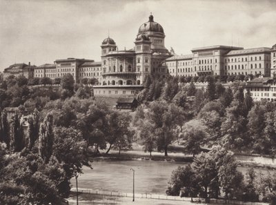 Switzerland: Berne, the Swiss Federal Palace by Jean Gaberell