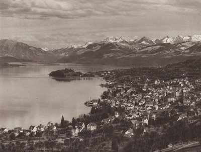 Switzerland: The Lake of Zurich, Horgen, the Au and the Alps by Jean Gaberell