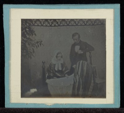 Portrait of M. & Mme. Eynard by a Cradle by Jean Gabriel Eynard