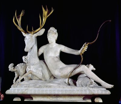 Diana Mounted on a Stag (marble and bronze) by Jean Goujon