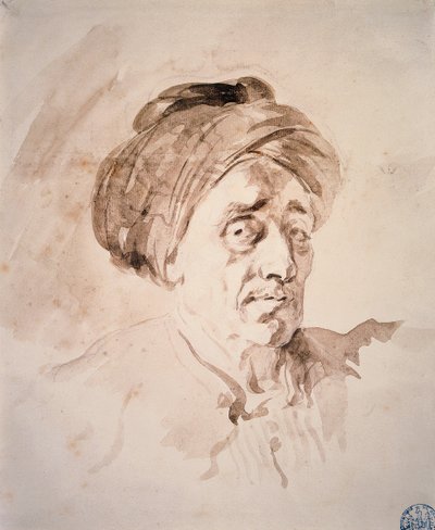 Head with a Turban by Jean Honore Fragonard