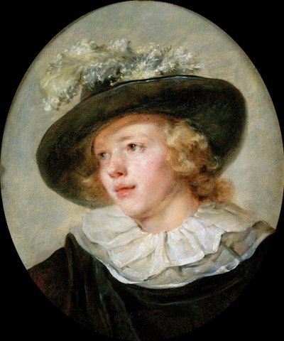 Portrait of a young boy with a feathered hat, c. 1786-88 by Jean Honore Fragonard