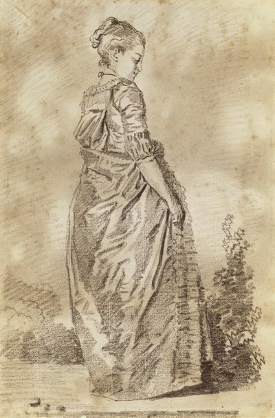 Young Woman Walking by Jean Honore Fragonard