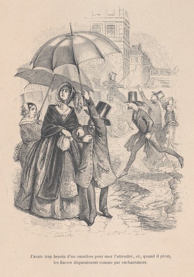 I Was in Too Much Need of an Omnibus, but as Soon as It Starts Raining, They All Seem to Disappear by Jean Ignace Isidore Gérard