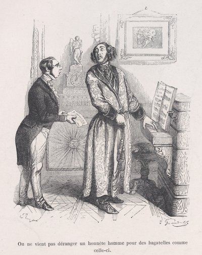One Does Not Bother an Honest Man with Trifles Like This, from the Little Miseries of Human Life by Jean Ignace Isidore Gérard