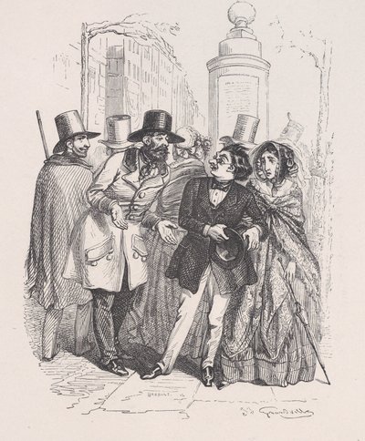 One would be able to blame you for three years if you dropped their hat. from the Little M..., 1843 by Jean Ignace Isidore Gérard