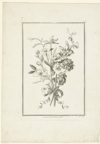 Bouquet of Jasmine and Larkspur by Jean Jacques Avril (I)