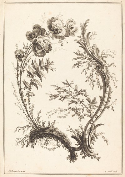 Ornament with Flowers by Jean Jacques Avril I after Jean Baptiste Pillement