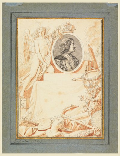 Frontispiece for a History of Peter the Great, ca. 1780 by Jean Jacques Francois Le Barbier