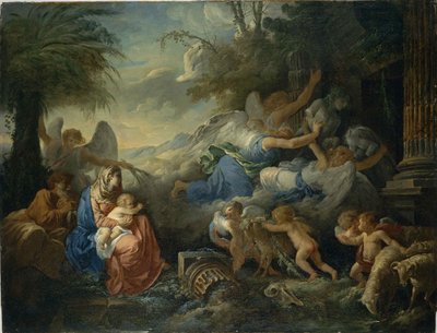 The Fall of the Idols and the Rest on the Flight into Egypt, ca. 1775 by Jean Jacques Lagrenee