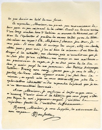 Letter from Jean Jacques Rousseau, 15th July 1764 by Jean Jacques Rousseau